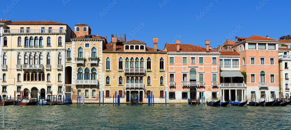 Buildings on the Grand Canal in the San Marco District of Venice.