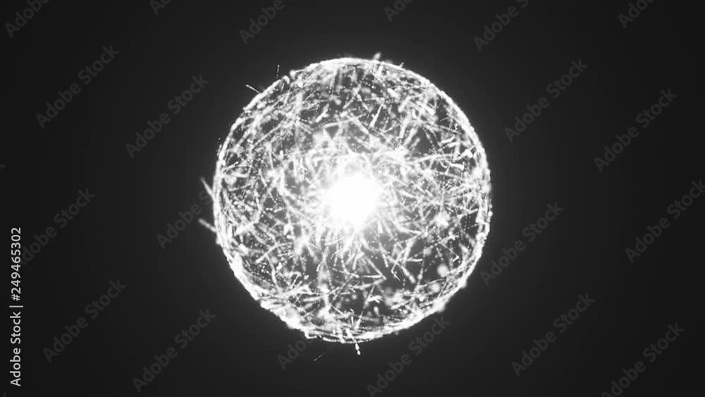 Plasma energy ball are in dark space, 3d rendering background, computer generating backdrop for modern design