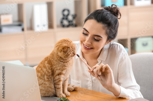 Young woman with cute funny...