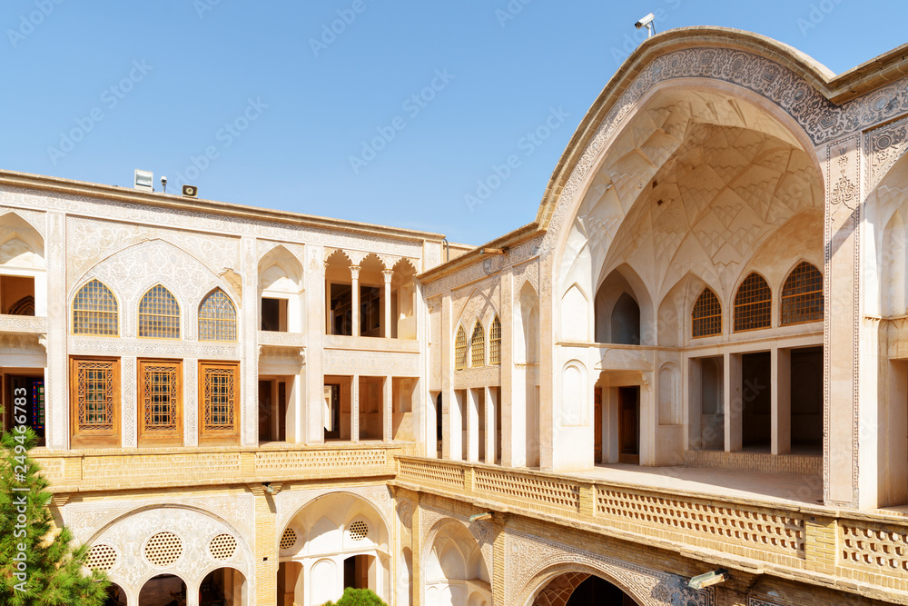 Beautiful view of upper floor of Abbasi Historical House, Kashan