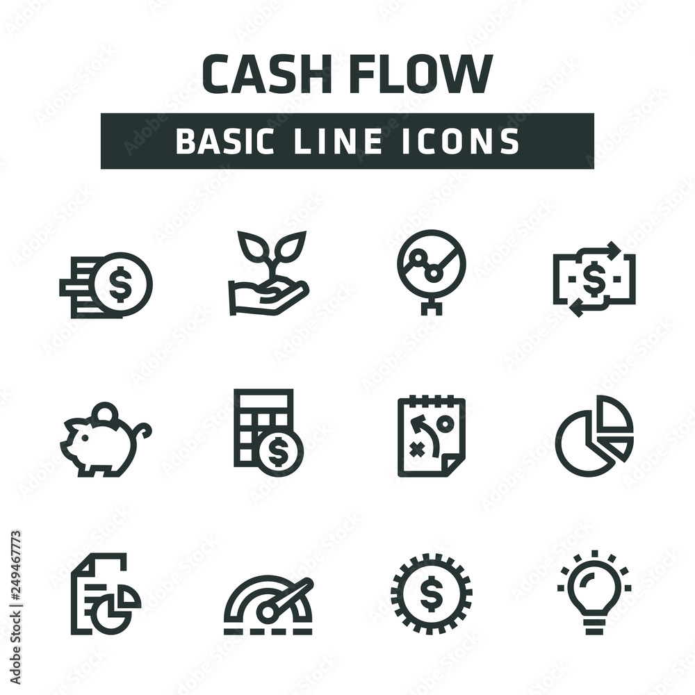 CASH FLOW LINE ICONS CASH FLOW LINE ICONS