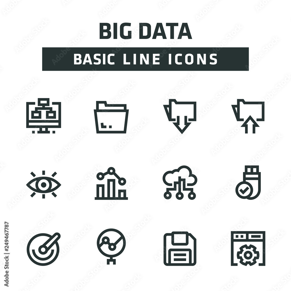 BIG DATA LINE ICONS