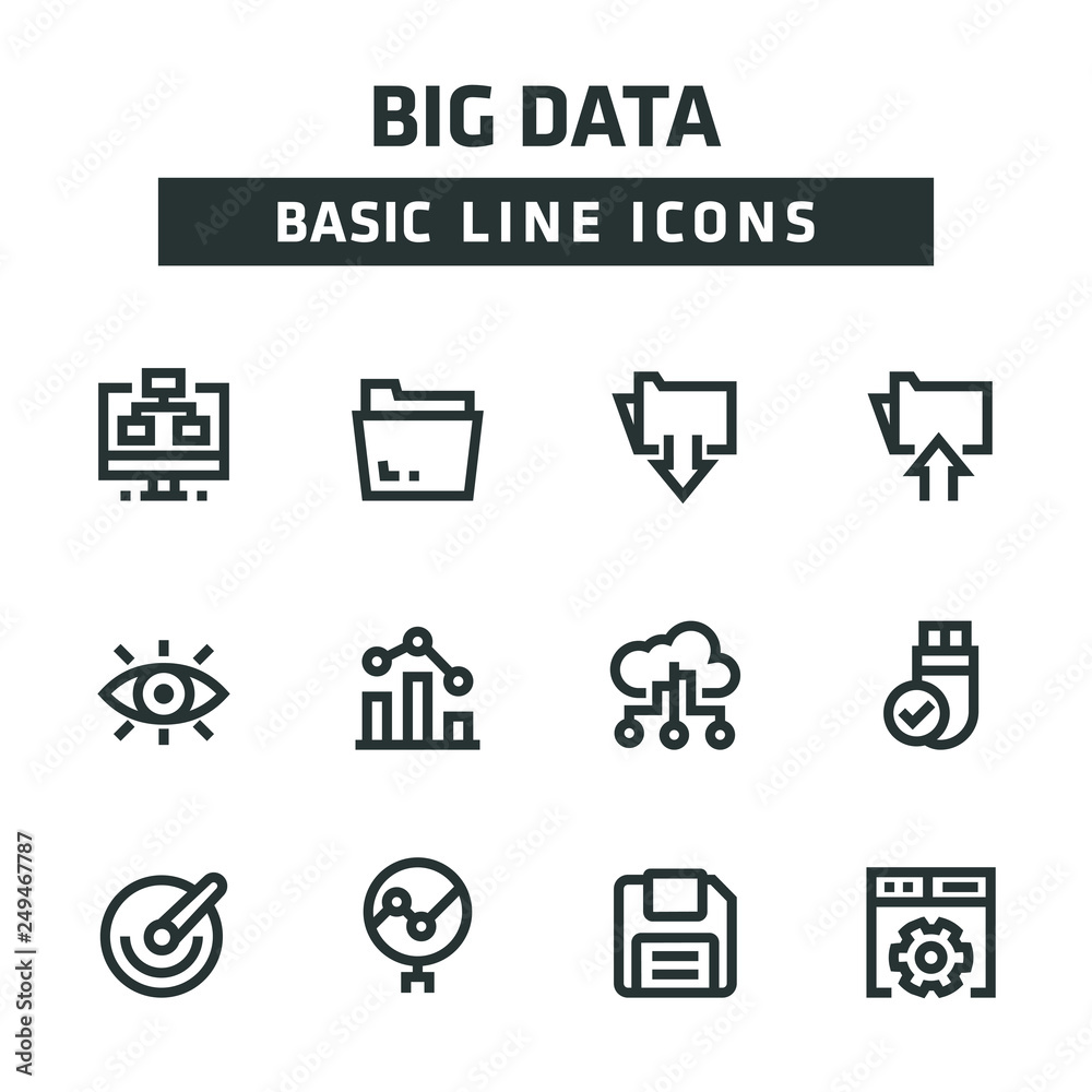 BIG DATA LINE ICONS BIG DATA LINE ICONS