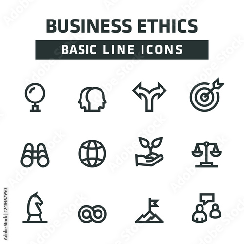 BUSINESS ETHICS LINE ICONS