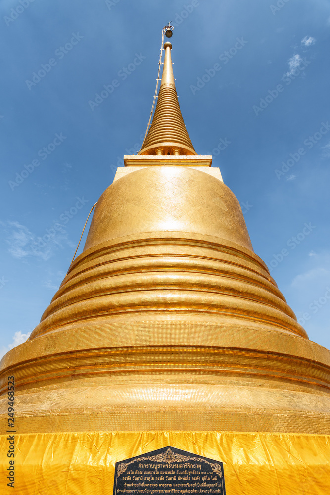 Gilded Buddhist Stupa at Wat Saket temple in Bangkok, Thailand Gilded Buddhist Stupa at Wat Saket temple in Bangkok, Thailand