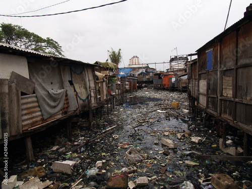 slums in Jakarta, java, indonesia