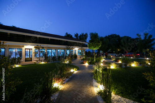Night view upon luxury teracce photo