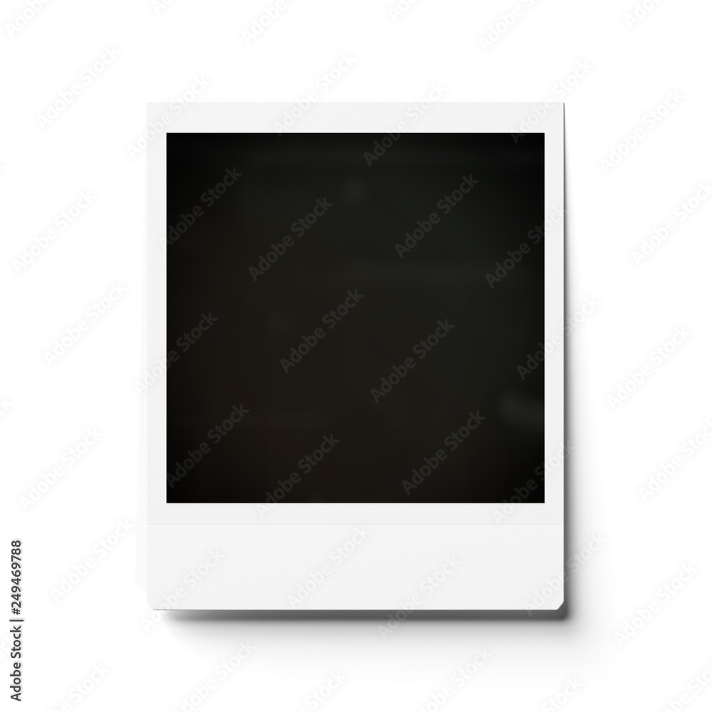 Blank instant photo mockup isolated on white 3D rendering Blank instant photo mockup isolated on white 3D rendering