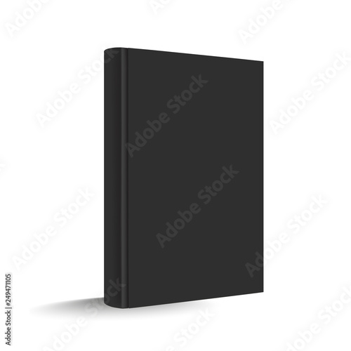 Blank Black Vertical Hardcover Book - Vector Illustration - Isolated On White Background