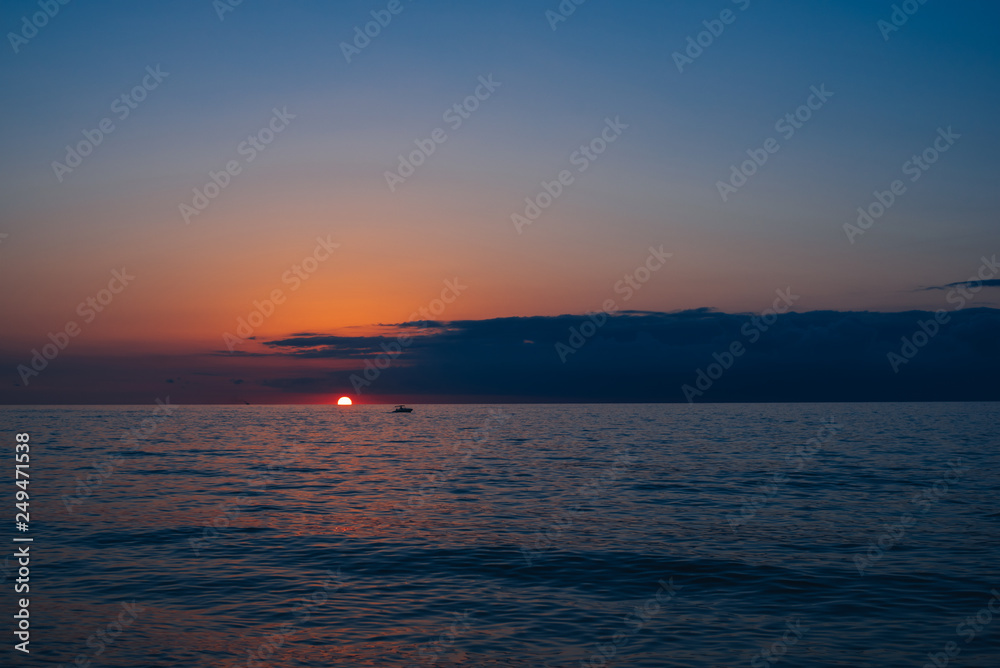 Beautiful sunset over the Black Sea. Concept relax