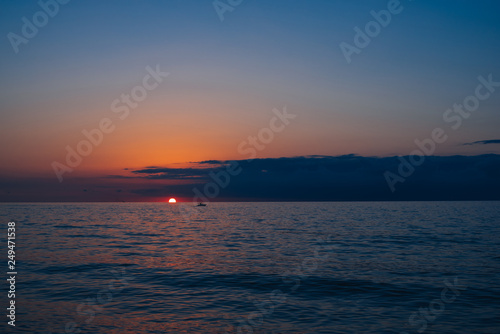 Beautiful sunset over the Black Sea. Concept relax