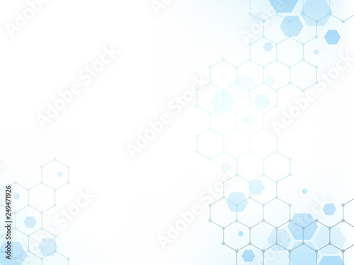 Geometric abstract hexagon technology background.