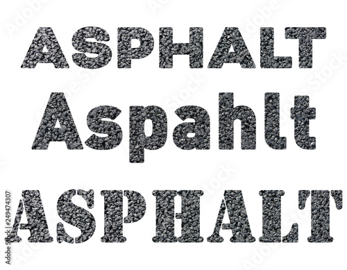 Schriftarten in Asphalt Textur