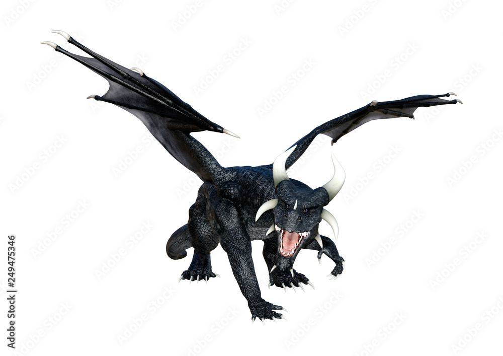 3D Rendering Fairy Tale Dragon on White 3D Rendering Fairy Tale Dragon on White