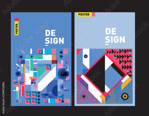 Minimalist Vector covers design Set. Cool geometric gradients shape. Futuristic Poster template.