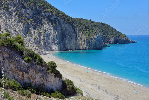 Milos beach on Lefkada island, Greece