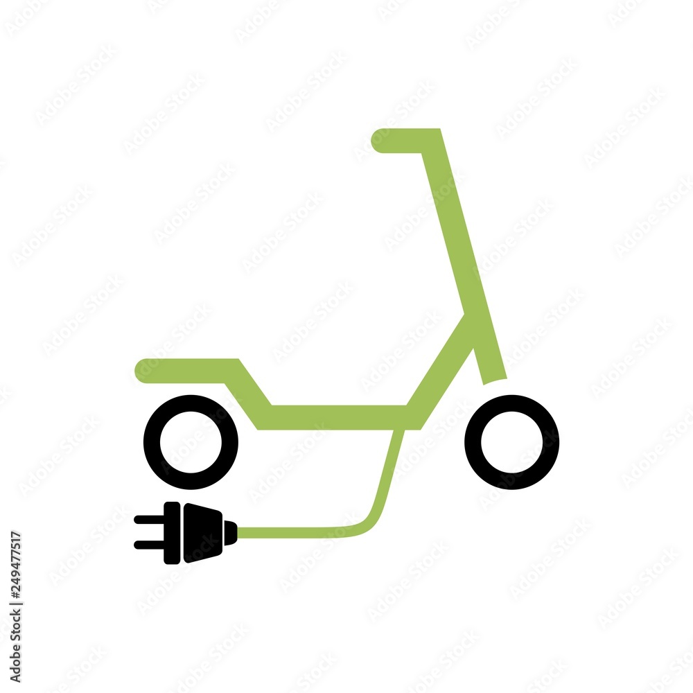 Green Electric scooter symbol, Scooter icon Green Electric scooter symbol, Scooter icon