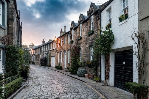 picturesque Circus Lane in Stockbridge, Edinburgh photo