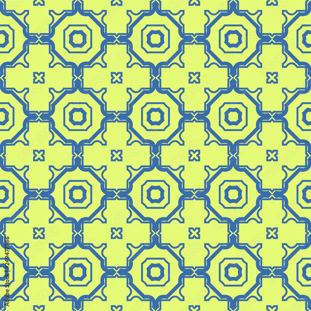 Seamless Pattern With Abstract Geometric Style. Repeating Sample Figure And Line. Vector illustration. Blue, light green color Seamless Pattern With Abstract Geometric Style. Repeating Sample Figure And Line. Vector illustration. Blue, light green color