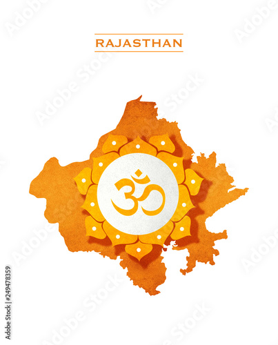 RAJASTHAN STATE MAP OM SYMBOL