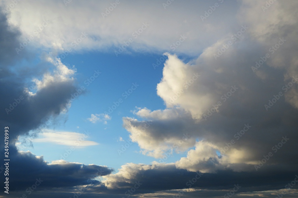 Beautiful clouds in blue sky, natural background Beautiful clouds in blue sky, natural background