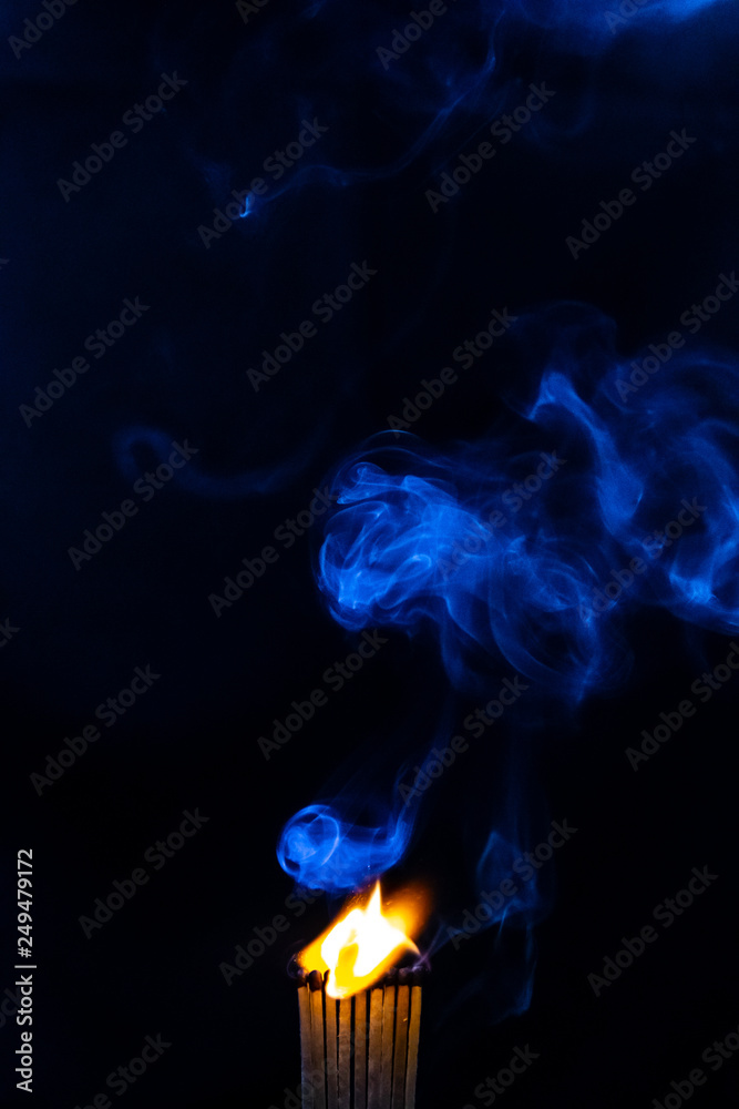 Match, smoke and flame Match, smoke and flame