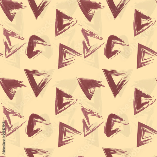 Seamless pattern grange line triangle. Ink line modern