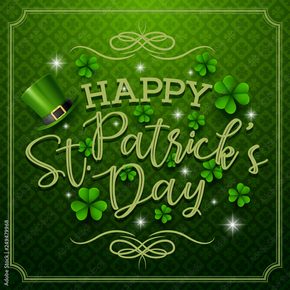 Typographic Saint Patrick's Day Retro Background Typographic Saint Patrick's Day Retro Background