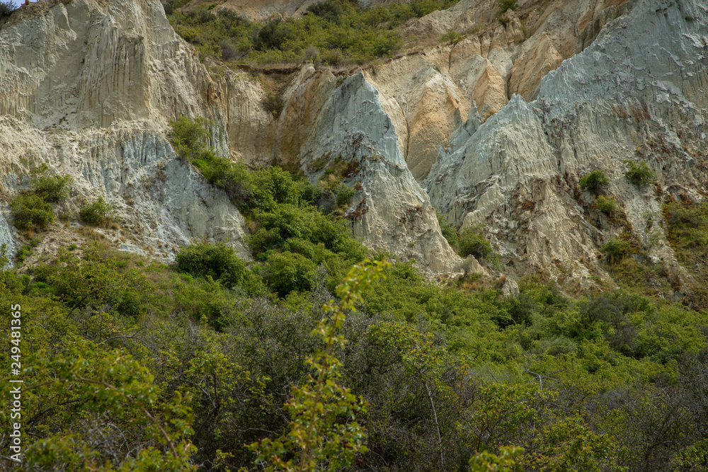 Clay Cliffs Omarama New Zealand. Limestone. Erosion