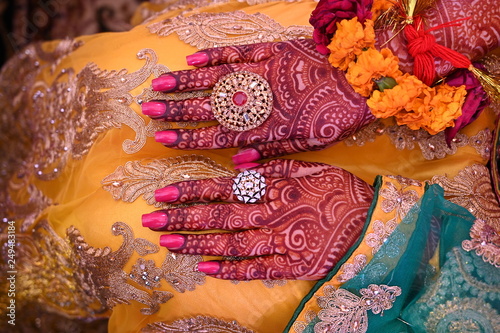 Mehndi Design on hands of bride 