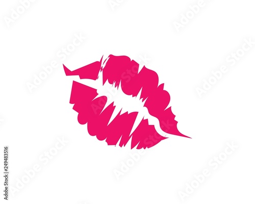 lips icon vector template