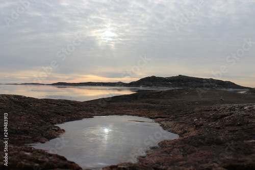 Wallpaper Mural sunset in swedish archipelago with rock pool Torontodigital.ca
