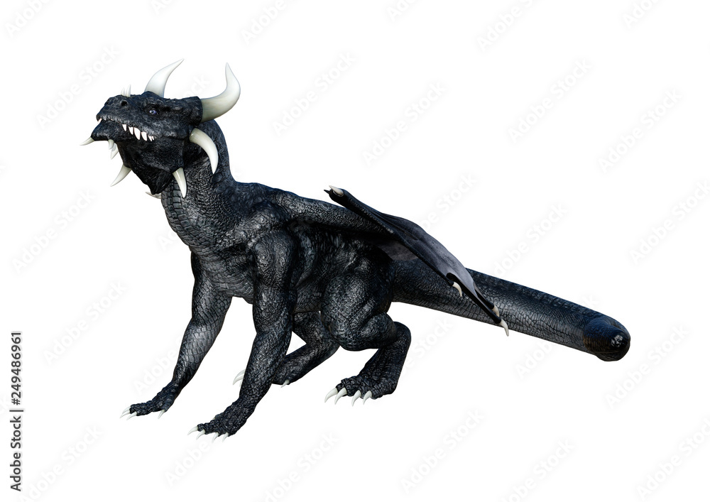 Fototapeta premium 3D Rendering Fairy Tale Dragon on White