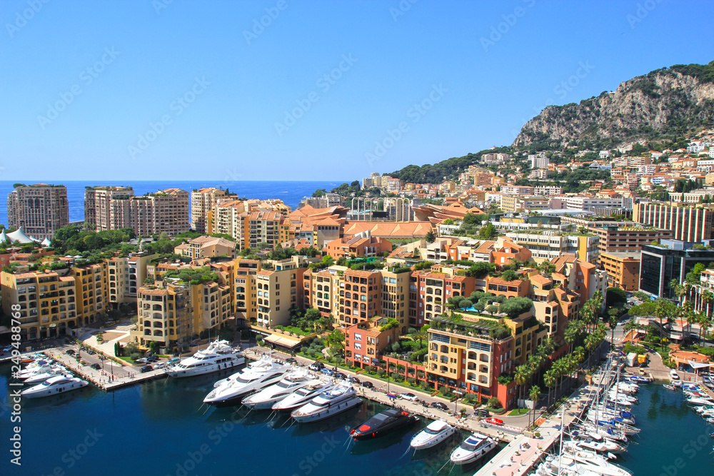 Monaco harbour cityscape - Monte carlo city.