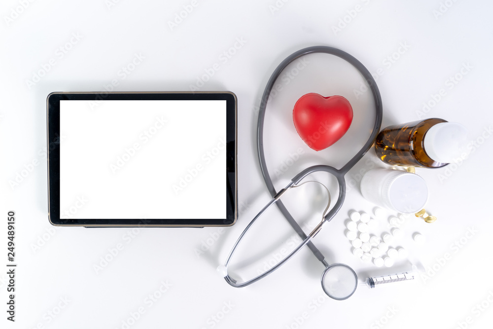 Fototapeta premium medical, Insurance for your health concept Medicine doctor modern computer