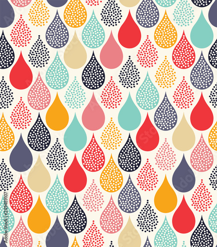 seamless abstract water droplets pattern - Vector