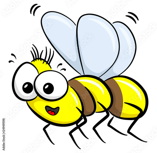 flying cartoon bee