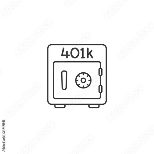 Money safe thin line vector icon 