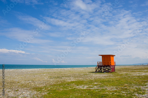 The rescue tower on the deserted seashore © Aleksandr