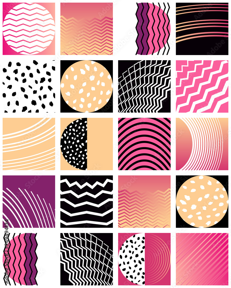 Obraz premium Trendy minimal abstract shapet. Template cover design