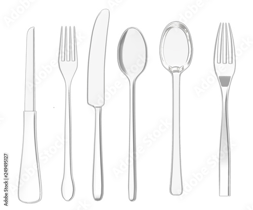 fork knife and spoon  kitchenware