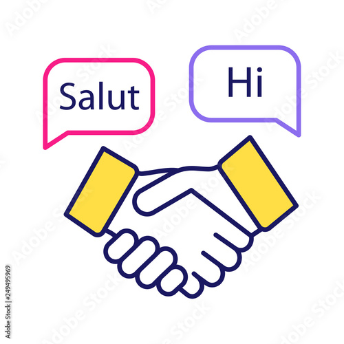 Foreign language for business color icon