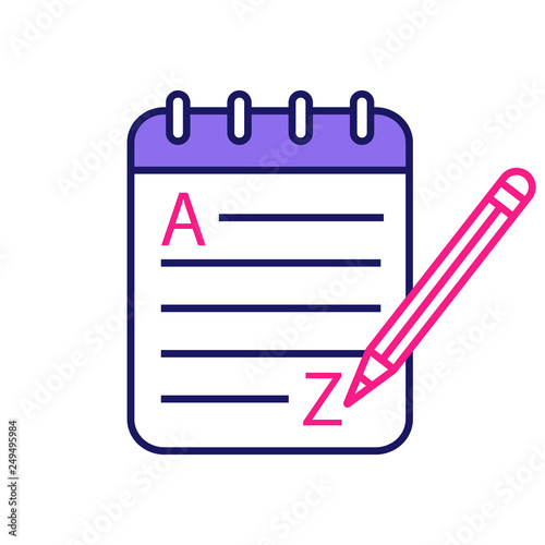 Grammar and writing color icon
