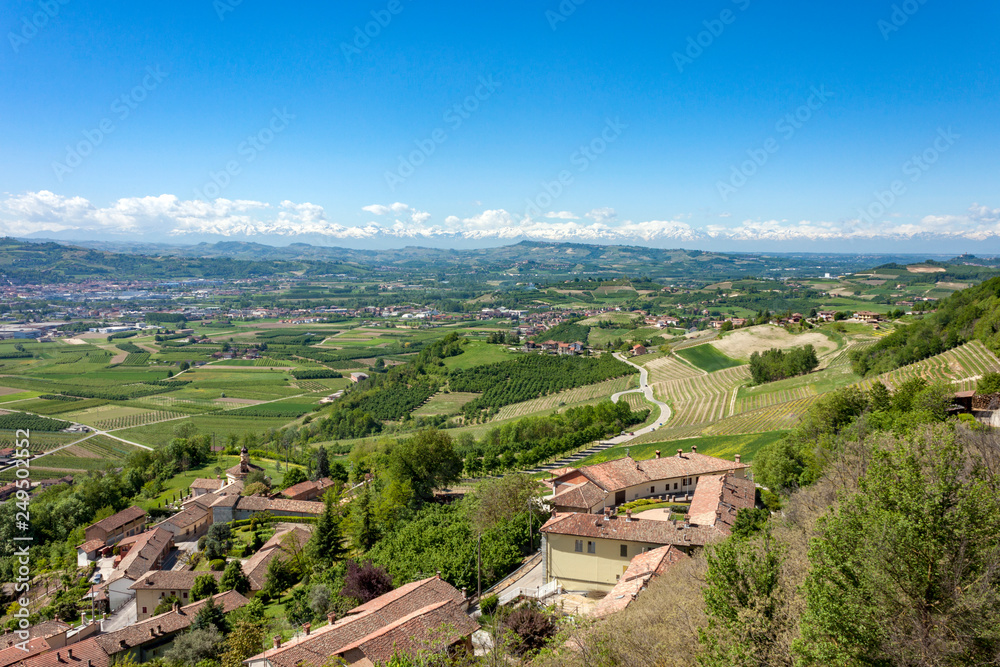 The splendid vineyards of Langhe and Monferrato, in the Italian region of Piedmont, part of the Unesco World Heritage site which includes some of the most characteristic towns of Langhe, Roero and Mon