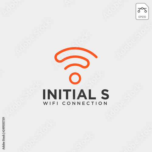 initial S wifi connection communication creative logo template vector illustration