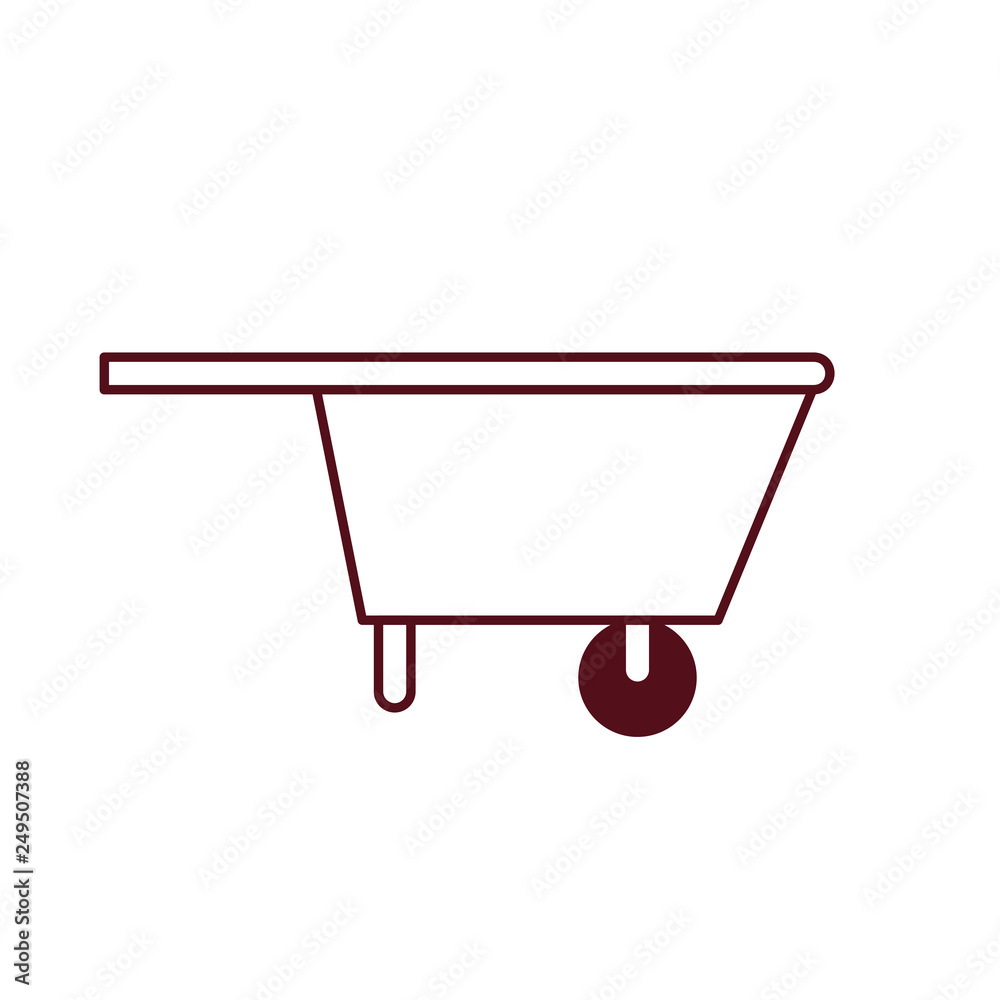 silhouette of wheelbarrow isolated icon silhouette of wheelbarrow isolated icon