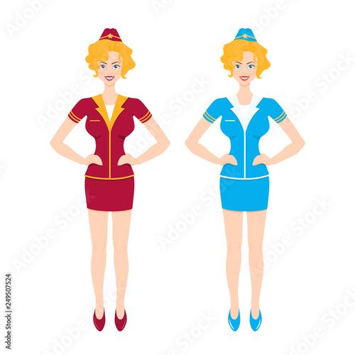 Two blonde stewardess