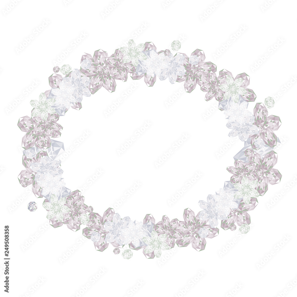 Shining glamour gem’s diamond crystal frame necklace vector isolated Shining glamour gem’s diamond crystal frame necklace vector isolated