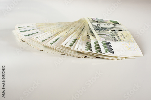 Stack of 2000 CZK Czech koruna crown money