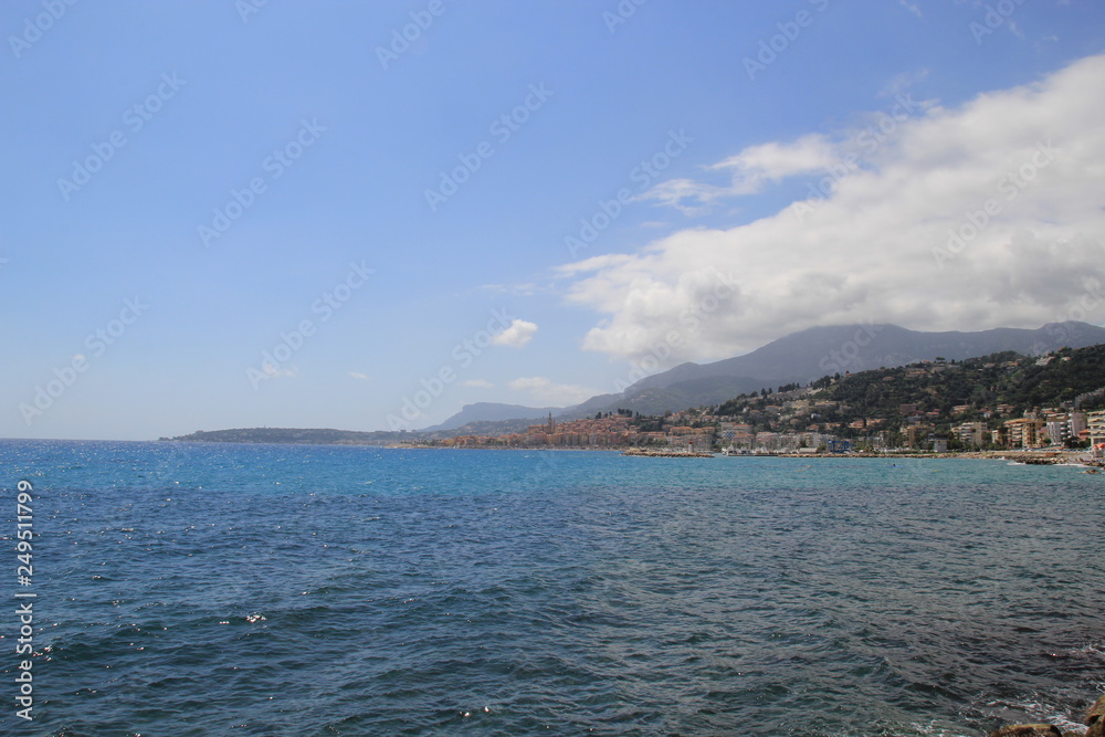 Menton cityscape, french riviera.